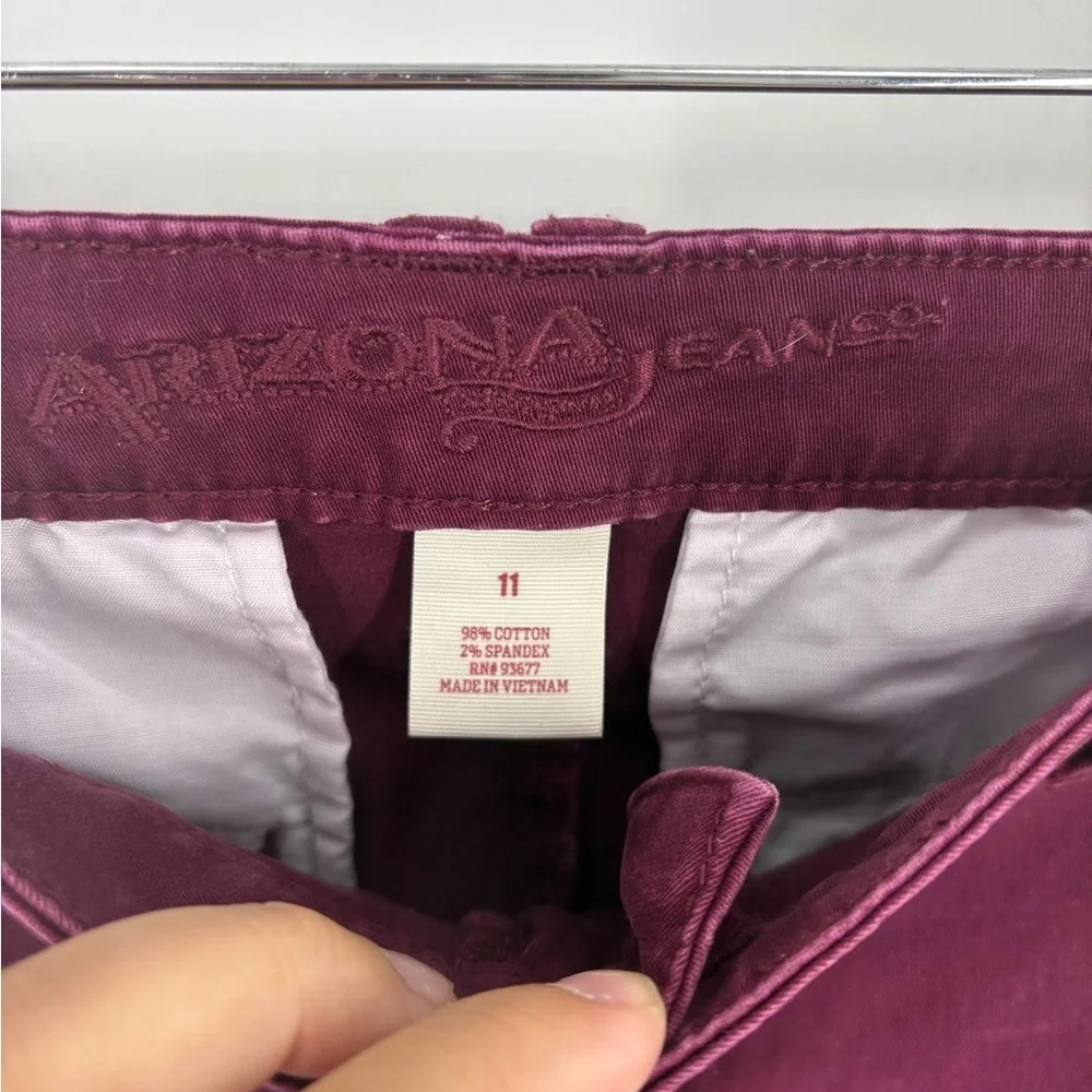 Arizona Jean Co Burgundy Shorts Juniors Size 11 - Picture 3 of 7